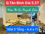 nhà 3 tầng full nội thất 4pn - 5wc hẻm ni sư huỳnh liên giá 5,5t tl . vũ lộc phát 