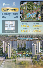 bán ch masteri era landmark, 4,344 tỷ, 60,3 m2, 2pn, 2wc, đông nam view bể bơi siêu hot. 