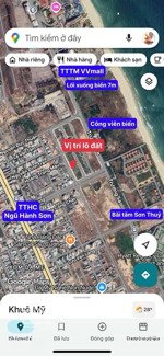 bán lô đất biển 2 mt 140m (ngang 7m) đường 10m5 dự án saphia, khu sơn thuỷ, ngũ hành sơn