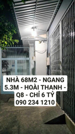 bán nhà 68m2 - ngang 5.3m - đường hoài thanh - quận 8 - chỉ 6 tỷ tl ngay chủ