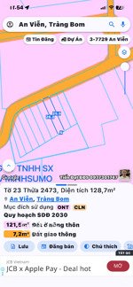 đất nền xã đồi 61 giờ sáp nhập xã an viễn 128.7m2 srtc 930 triệu gần chợ trường học uỷ ban .