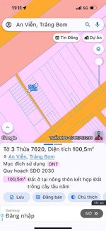 bán đất tại 1 trần vĩnh lộc, 1,3 tỷ, 100m2, kcn giang điền, trảng bom, đồng nai