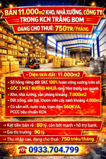 BÁN 11.000m2 KHO, NHÀ XƯỞNG, CÔNG TY, ĐANG CHO THUÊ 750TR/THÁNG, GÓC 3 MẶT ĐƯỜNG NHỰA 14M (X085)