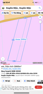 bán đất tại xã xuyên mộc, 3,5 tỷ, 2900 m2 giá tốt đường nhựa khu dân cư liên hệ 