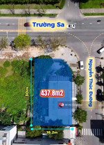 bán lô góc 2 mặt tiền đường trường sa và nguyễn thúc đường, dt: 437,8m2