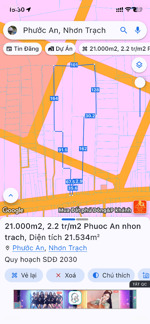 2.2 triệu/m2 cho 21.000m2 đất mặt tiền đường hùng vương, phước an, nhơn trạch gần chợ phước an