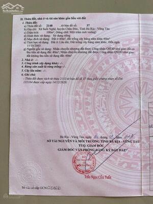 Bán lô đất đường bê tông sau UBND Suối Nghệ, Châu Đức Xã Suối Nghệ, Châu Đức, Bà Rịa Vũng Tàu