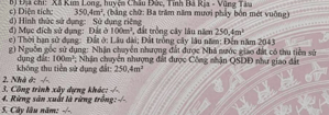 Bán miếng đất thổ cư mặt tiền đường nhựa tại thị trấn Kim Long, Châu Đức, BRVT.