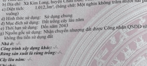 Cần tiền bán gấp 1000m2 Kim Long- Châu Đức- BRVT