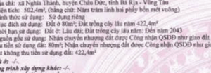 Chủ gửi bán đất ngộp lô đất thuộc xã Nghĩa Thành 502m2.