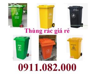 Chuyên nhập khẩu và cung cấp thùng rác nhựa giá rẻ tại miền tây- thùng rác 120l 240l 660l- lh 0911082000