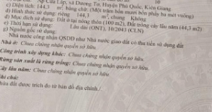 Bán 144M2 DƯƠNG TƠ Có Sẵn 100M2 Đất Ở Giá Cực Tốt