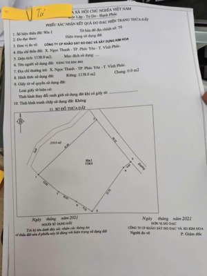 bán loại bất động sản khác tại đường lê duẩn, ngọc thanh, phúc yên, 2,35 tỷ, 1500m2