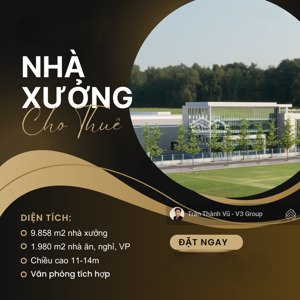 x1418. cho thuê kho xưởng xây mới ngoài kcn tại hải dương có tba 1500kva, pccc tự động