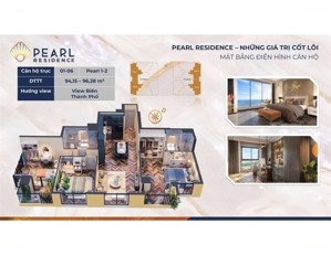 hiếm! bán gấp căn hộ 90m2 - 3 ngủ - 2wc pearl residence cửa lò chỉ 2,76 tỷ. lh: 0966.00.2151