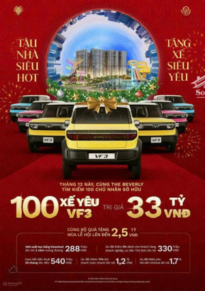 ưu đãi khủng gần 1.3 tỷ cho khách hàng: tặng vf3, 3 suất vinschool, nội thất 500 triệu, lì xì,...