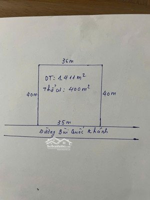 lô đất vip để xây biệt thự mặt tiền đường bùi quốc khánh, đt: 1400mv =35x40, đất nở hậu,