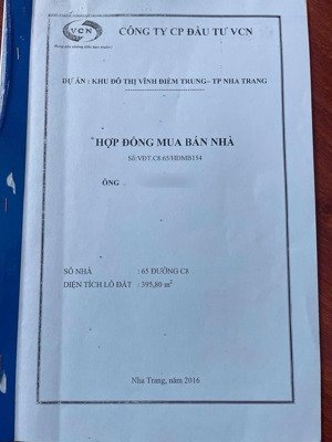 lô biệt thự khu vip 3, dự án vcn vĩnh điềm trung, giá đầu tư cực tốt