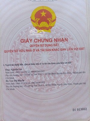 bán đất tại đường huỳnh thị mài, hóc môn, 92m2 giá siêu hời đẹp