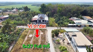 5x27 full thổ cư, đường nhựa, gần ủy ban. giá 580tr