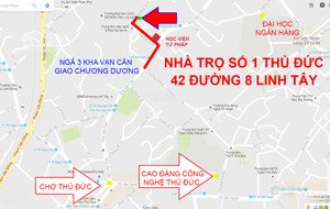 nhà trọ trung tâm linh tây, thủ đức có gác, an ninh, có máy lạnh, mới sửa sạch đẹp