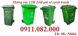 Giá rẻ thùng rác nhựa toàn quốc- chuyên cung cấp thùng rác 120l 240l 660l giá sỉ- lh 0911082000