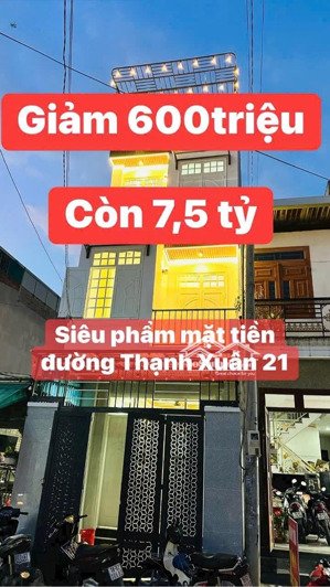 giảm 600tr nhà 2 lầu mặt tiền chợ thạnh xuân 21 q12