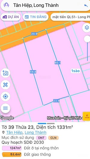 bán đất xã tân hiệp - long thành
lh: 0988960805