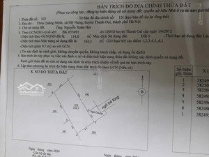 bán đất thổ cư tại thôn quảng minh mỹ hưng thanh oai hn