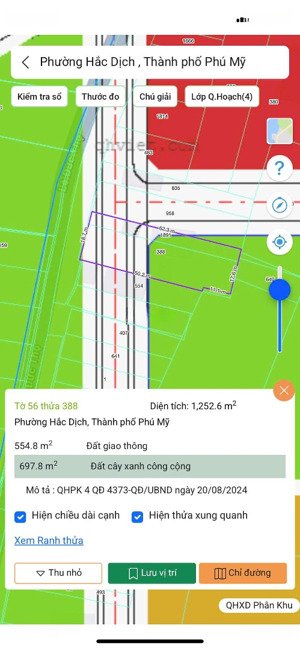chính chủ gửi bán đất mặt tiền đường lê đức thọ p. hắc dịch, tp. phú mỹ
