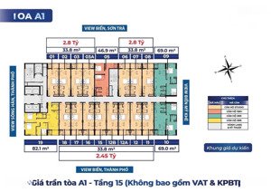 căn hộ view biển sơn trà 2 tòa tháp sun costa residence chính thức có giá trần