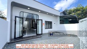 nhà nguyễn trung trực - p.an bình. hẽm 863 rộng 4m ô tô, nhà mới 100% nhiều nội thất, 3 phòng ngủ