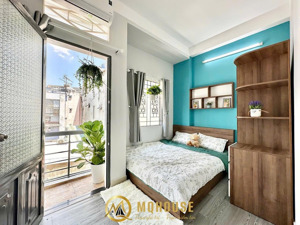 cho thuê căn hộ 1pn ban công cửa sổ lớn tân định quận 1 gần công viên lê văn tám, chợ tân định