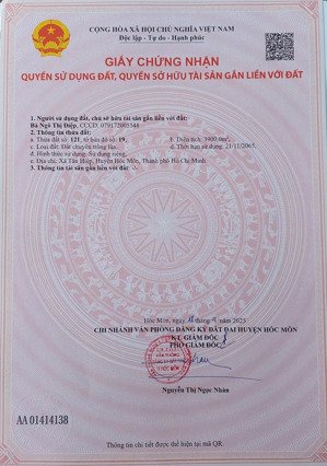 bán đất 3900m2, giá 20 tỷ, xã tân hiệp, huyện hóc môn, tp. hcm
