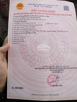 bán đất nghĩa lộ, 10 triệu / m2, 348m2, yên nghĩa, hà đông, hà nội