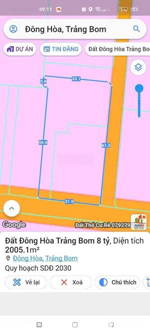 bá đất 2 mặt tiền đông hòa, trảng bom, đồng nai diện tích :2000m2 giá 16 tỷ liên hệ 0909170304