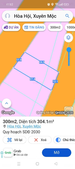 cần bán lô đất mt tỉnh lộ 329 hoà hội xuyên mộc brvt