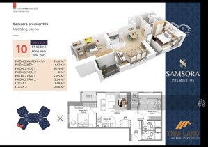 bán 2n 70m2 samsora - tầng trung hướng đn