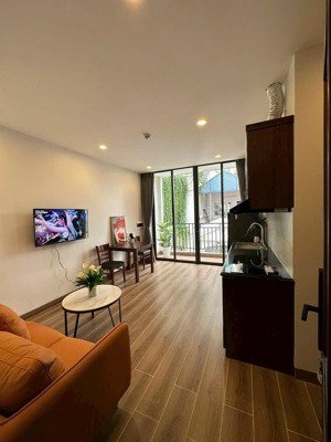 cho thuê căn 1 ngủ 1 khách ở đội cấn, ba đình. có ban công rộng, nội thất cao cấp, mới xây