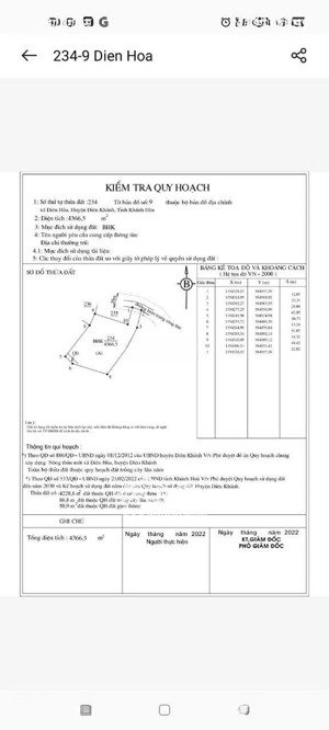 siêu rẻ 1,8tr/m2 dt 4366m2 diên hoà, diên khánh, khánh hoà