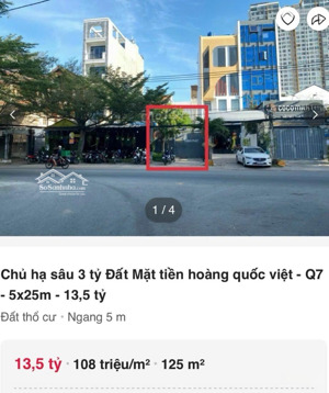kẹt tiền bán lô đất mt 5x25m. xây dựng tự do giá 13,49tỷ tl gặp chủ trao đổi 0916 65 1239