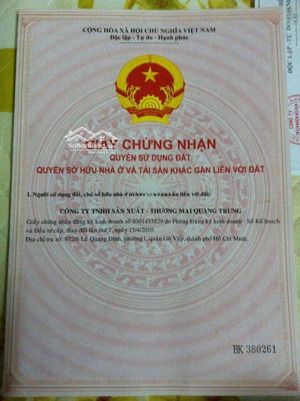 duy nhất lô đất hẻm xe hơi, ngay sau chợ chiều, bình trưng tây, q2