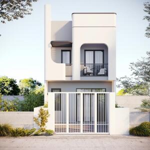 cần bán nhà 1 trệt 1 lầu mới xây mặt đường nhựa