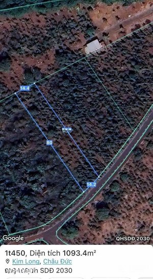 đường 56b, xã kim long, châu đức, bà rịa vũng tàu, 1,4 tỷ, 1100 m2