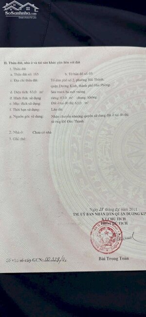 Bán đất Hải Thành 2 - Dương Kinh - Hải Phòng