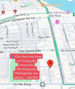 Cho thuê mặt bằng An Trung gần Monarchy sơn trà đà nẵng