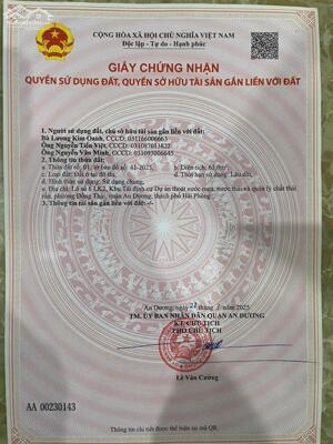  SIÊU PHẨM GIÁ TỐT – CHÍNH CHỦ GỬI BÁN Bạch Mai, Đồng Thái, An Dương – Hải Phòng