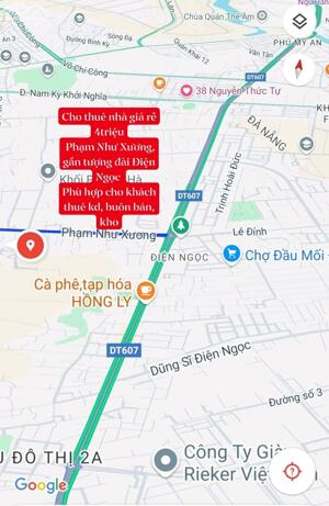 Cho thuê nhà giá rẻ 4 triệu ◾Phạm Như Xương, gần tượng đài Điện Ngọc Quảng Nam, gần fpt ngũ hành sơn đà nẵng ◾Phù hợp cho khách thuê kd, buôn bán, kho