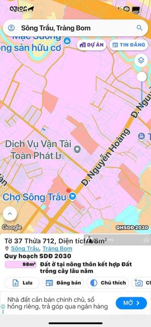 đất nền ấp 5 sông trầu gần chợ sông trầu ủy ban xã và kdl thác đá hàn 1 tỷ 150 phù hợp ở và đầu tư