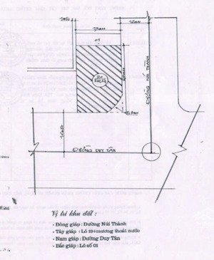 bán đất góc 2 mặt tiền núi thành - duy tân, 532.54m2, đang cho thuê đất 200 tr/tháng